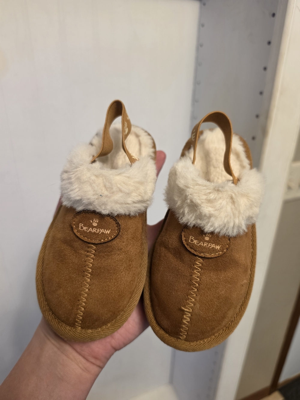 Bearpaw Kids' Tan Faux-Fur Lined Slippers